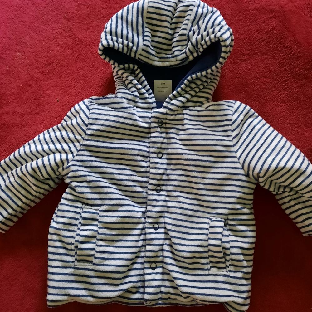 Unisex - Baby Jacket - 3/6 Months - Used Once - Super Soft - Blue and White